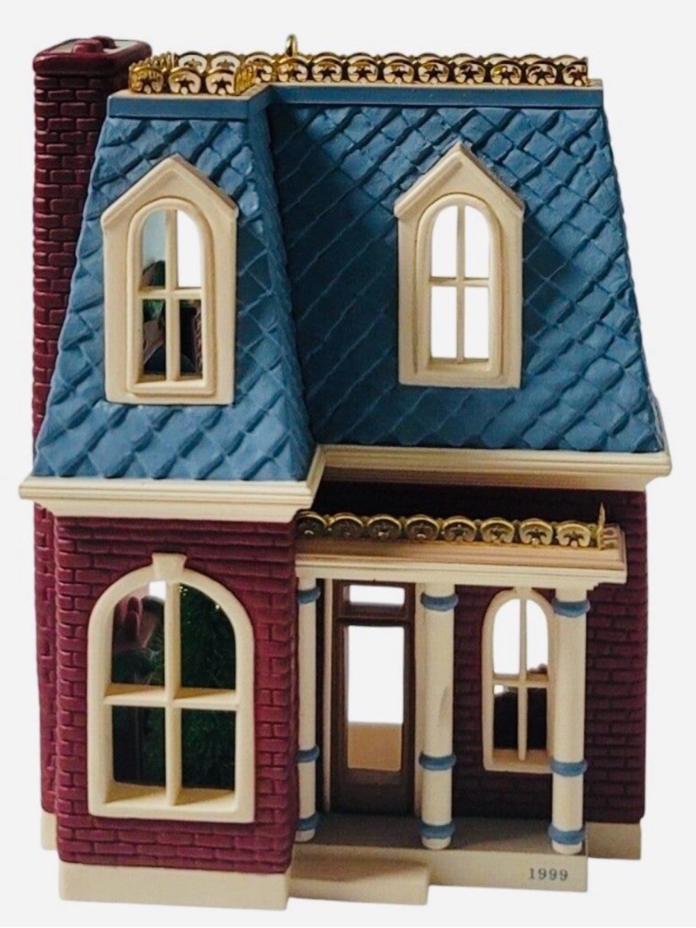 House on holly lane Nostalgic Houses Dollhouse with Burgundy Brick Walls